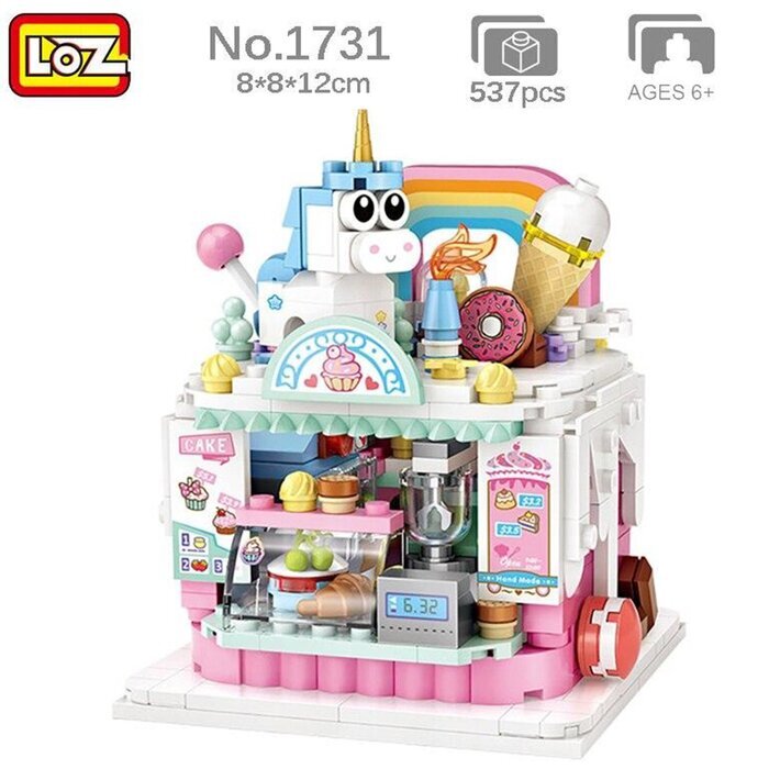LOZ Dream Amusement Park Series - Cake Shop Building Bricks Set 14x18x8cm