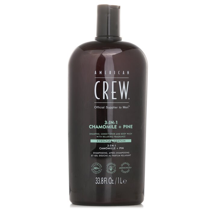American Crew 3-in-1 Chamomile + Pine Shampoo,  Conditioner And Body Wash 1000ml