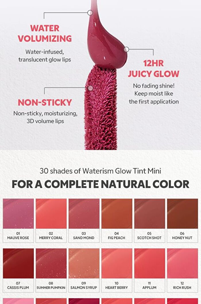 TIRTIR Mini Waterism Glow Tint -  07 Classis Plum 1.8g