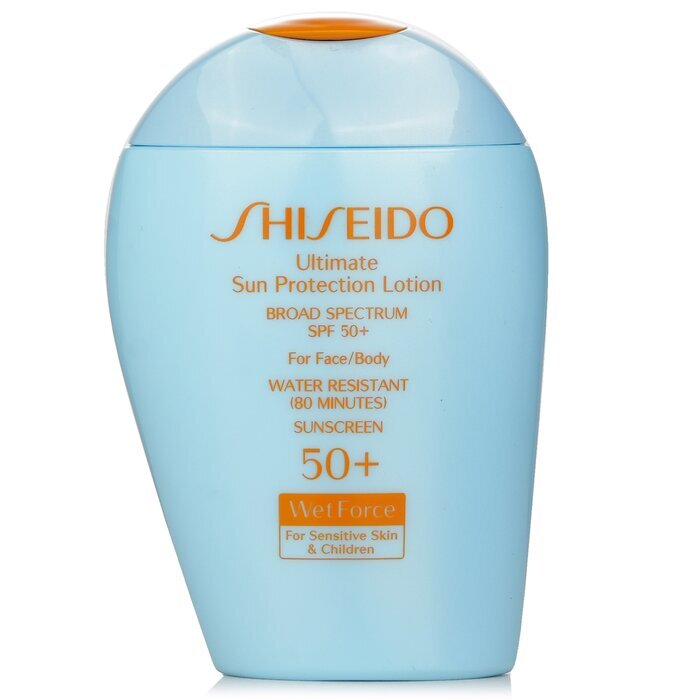 Shiseido Ultimate Sun Protection Lotion WetForce For Face & Body SPF 50+ - For Sensitive Skin & Children 100ml