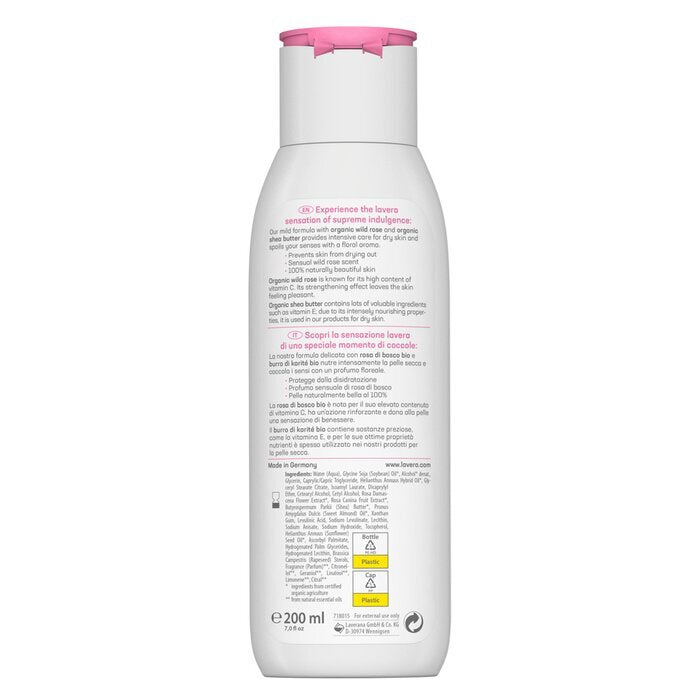 Lavera Body Lotion (Delicate) - With Organic Wild Rose & Organic Shea Butter - For Normal To Dry Skin 200ml