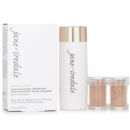 Jane Iredale Amazing Base Loose Mineral Powder SPF 20 Refillable Brush (1x Brush, 2x Refills) - Riviera 2x2.5g