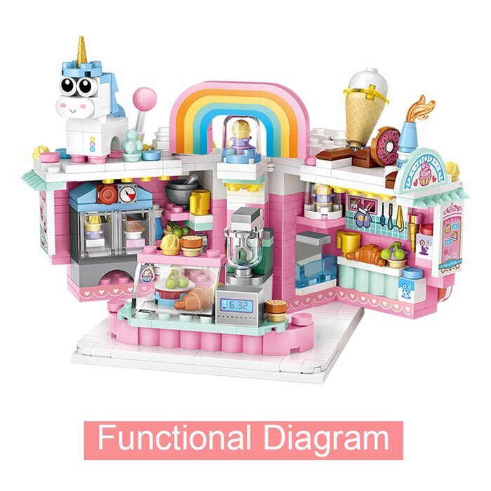 LOZ Dream Amusement Park Series -  Cake Shop Building Bricks Set 14x18x8cm