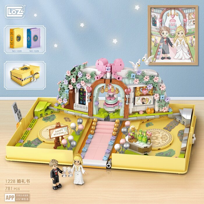 LOZ Mini Blocks -  Wedding Block Book (Foldable) Building Bricks Set 23 x 17 x 8cm