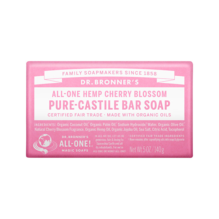Dr. Bronners All-one Pure-castile Magic Bar Soap Cherry Blossom 140g