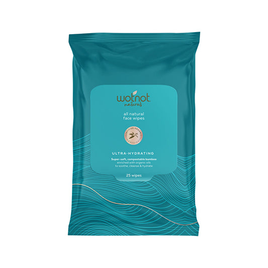 Wotnot Naturals All Natural Face Wipes Ultra-hydrating X 25 Pack